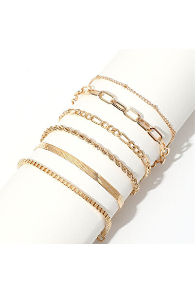 Kracer Set 6 Brățări placate cu Aur 18K, Royal Stack