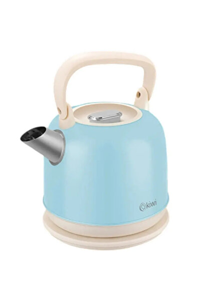 MİPAŞ Kiwi Paslanmaz Çelik Retro Su Isıtıcı Kettle 2,2 Litre Mavi