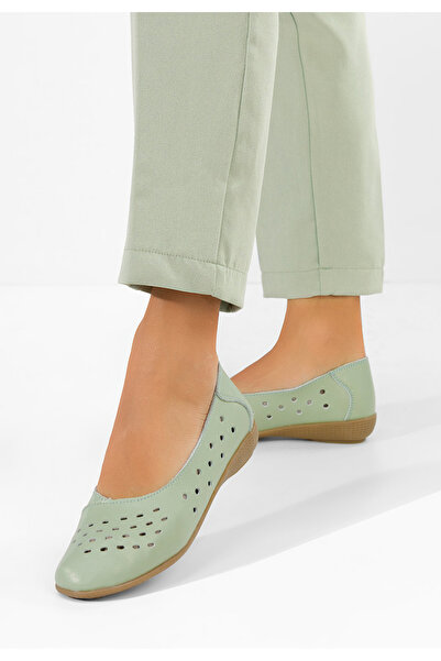 B T Shoes Balerini piele Andeia verzi