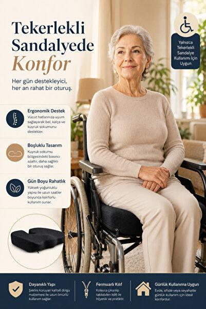 EpiRelax Tekerlekli Sandalye Minderi Visco Ergonomik Oturma Destek Pedi