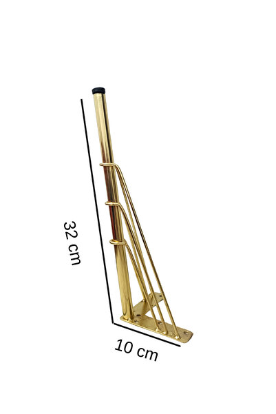 Rihan Mobilya 2'li Metal Mobilya Ayağı Gold 32 cm Sehpa Puf Koltuk Ayağı Vida...