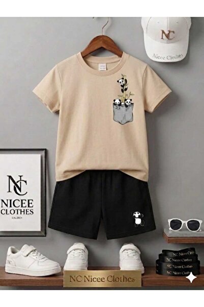 NC Nicee Clothes Tricou și pantaloni scurți de vară pentru copii, unisex (imp...