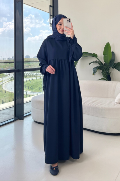Ovn. Zen Dress with Belt Detail - Navy Blue