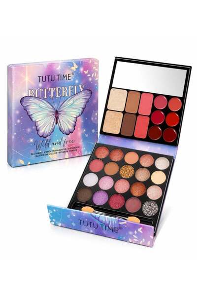 TUTU TIME Professional Makeup Kit: 20 Eyeshadow Colors + Blusher + Highlighte...