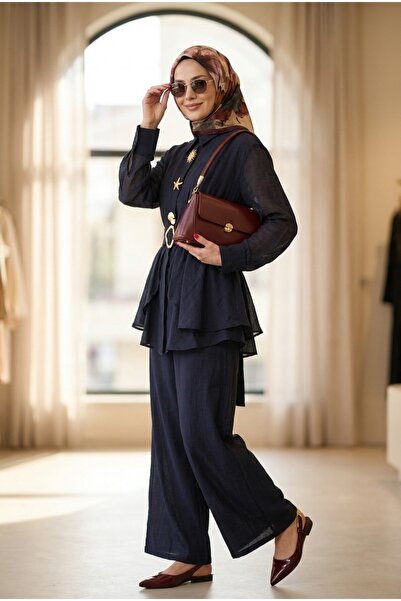 Modamorfo Lined Cupra Suit with Elastic Waistband, Belt, Pockets and Trousers...