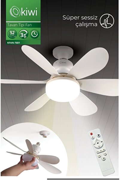 Kivi Home 6 Kanat, Işıklı Uzaktan kumandalı Tavan Tipi Vantilatör