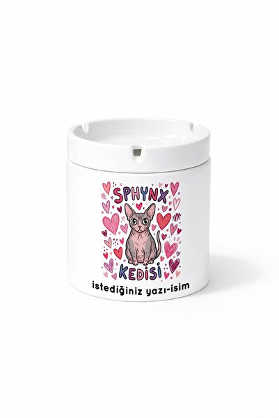 Kirbi Reklam Animal Sphynx Cat Hairless Cat Double-Sided Printed Ash Tray Ash...