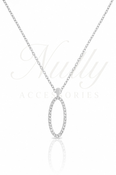 Nutly Accessories Baguette Stone Oval Necklace Women's Zircon Stone Minimal S...