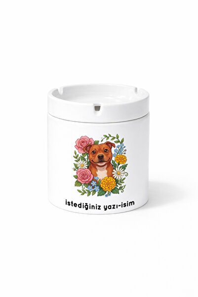 Kirbi Reklam Animal Staffordshire Bull Terrier Dog Double Sided Printed Porce...