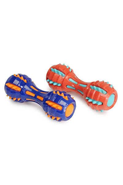 Camon Two-Color Tpr Dumbbell Dog Toy with Spiked Tip 18 cm