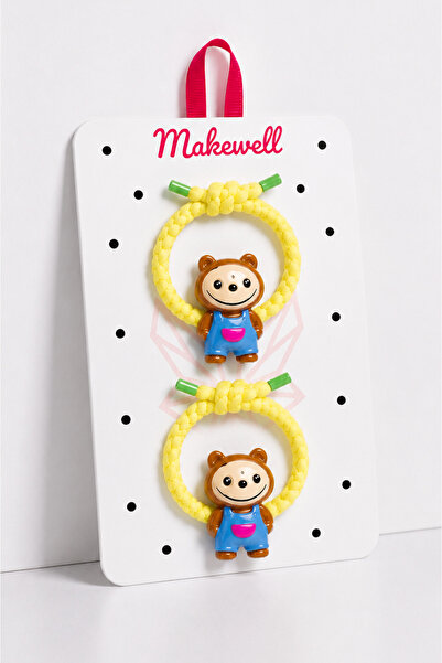 MakeWell مجموعة مشابك مطاطية ملونة مكونة من قطعتين بتصميم لابوبو