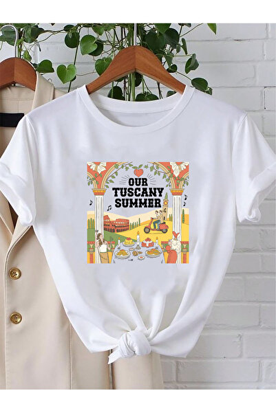SUNFREE Italy Mix Italy Printed Oversize Basic Unisex Short Sleeve White Tshirt