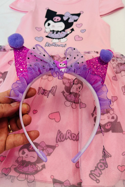 Neva Baby Boutique طقم فستان وتنورة توتو مطبوعة للبنات مع تاج