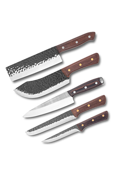 OSOOKE 5-Piece Professional Kitchen Knife Set with Protective Sheaths, Hammer...