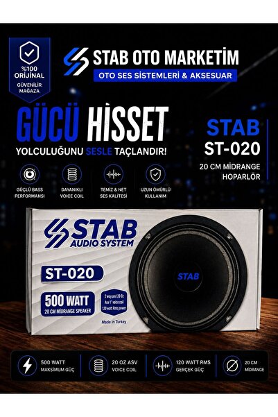 stab audio system MİDRANGE 20 cm 120 watt RMS Power 500 watt STAB