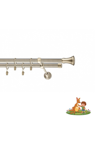 KLEIDECO Galerie dubla perdea Italia, Metal, Diametru 19mm, Capete Asti, 240c...