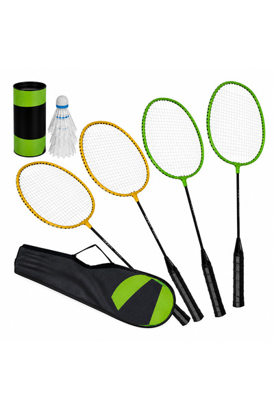 zola Badminton set for 4 people, 4 rackets 66.5 cm, 3 shuttlecocks, transport...
