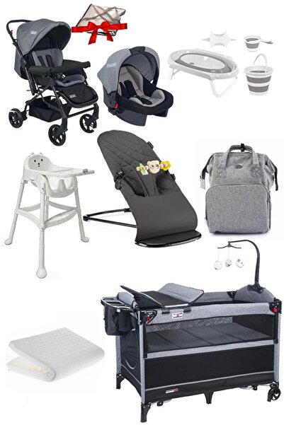 Tommybaby 13 Parça Çeyiz Seti Bebek Arabası Puset Oyun Parkı Anakucağı Mama S...