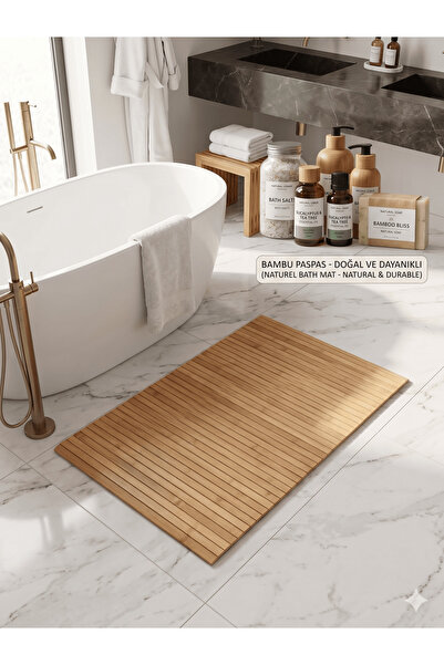 SepetçiBaba Bambu Banyo Kyadırmaz Paspas 60x40 Cm - 2026-32