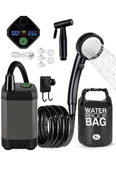 Arabest Portable Camping Shower Pump, 6000mAh Battery with LED Temp Display &...