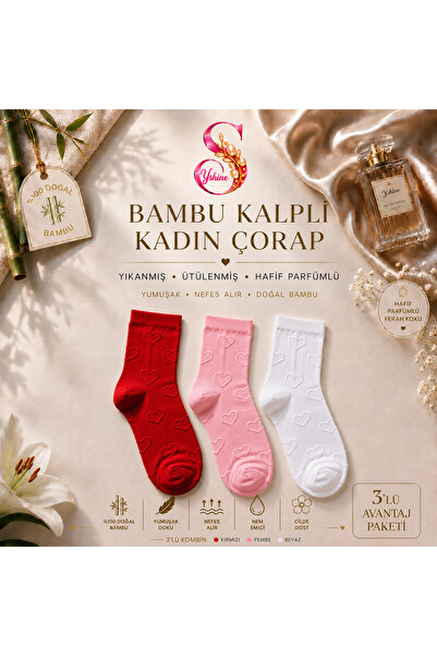 YSHINE Bambu Kalpli Kadın Çorap 3’lü Premium Kombin – Yumuşak Dokulu Parfümlü...