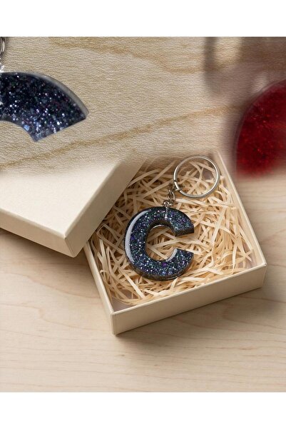 Luvia Accesories Keychain Letter C Epoxy Keychain
