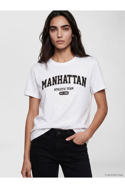 LC Waikiki Crew Neck Manhattan Printed Women's T-Shirt