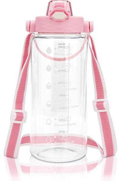 Linkidea Sticlă de apă Tritan de 55oz cu curea și mâner, sticlă sport reutili...