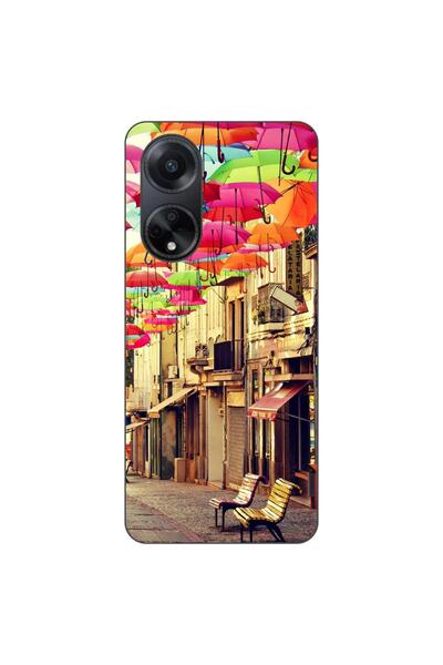 OEM Husa compatibila cu Oppo A98 5G Silicon Gel Tpu Model Strada Umbrele Colo...
