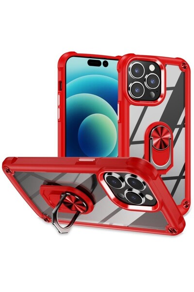 sscase Lens Protection Σκληρή Θήκη με Δαχτυλίδι Red (Apple iPhone 15 Pro Max)