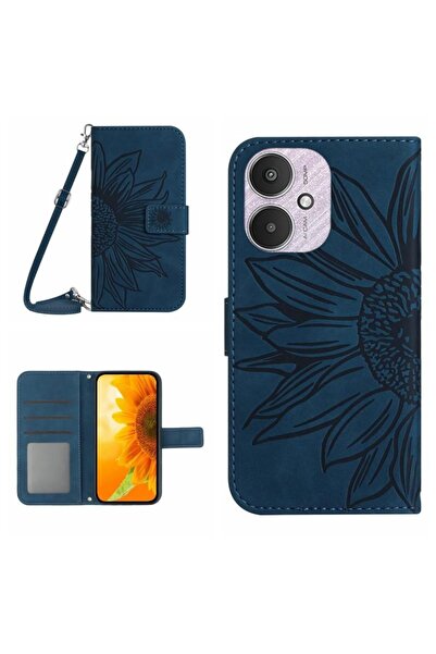 sscase Sun Flower Θήκη Πορτοφόλι με Λουράκι Inky Blue (Xiaomi Redmi 13C/Poco ...
