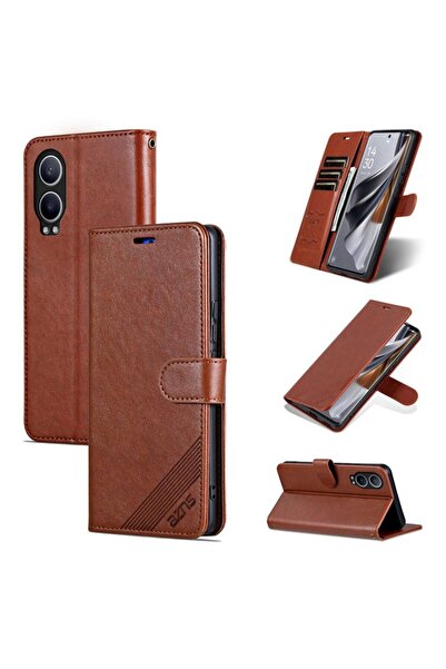 sscase AZNS Leather Θήκη Πορτοφόλι Brown (OnePlus Nord CE 4 Lite 5G)