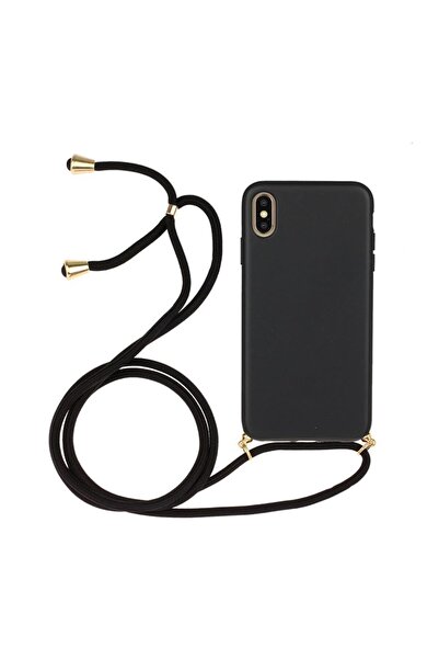 sscase Wheat Straw Θήκη Σιλικόνης με Λουράκι Black (Apple iPhone X/Xs)