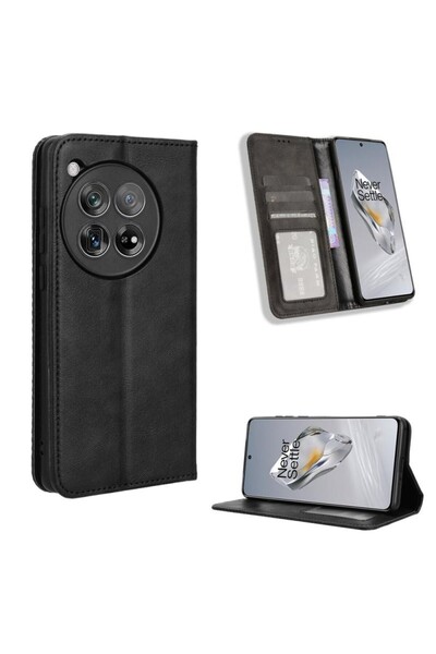 sscase Magnetic Buckle Retro Θήκη Βιβλίο Black (OnePlus 12R 5G)