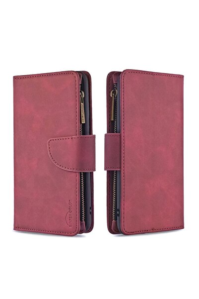 sscase Skin Feel Θήκη Πορτοφόλι Wine Red (Xiaomi Redmi Note 8T)