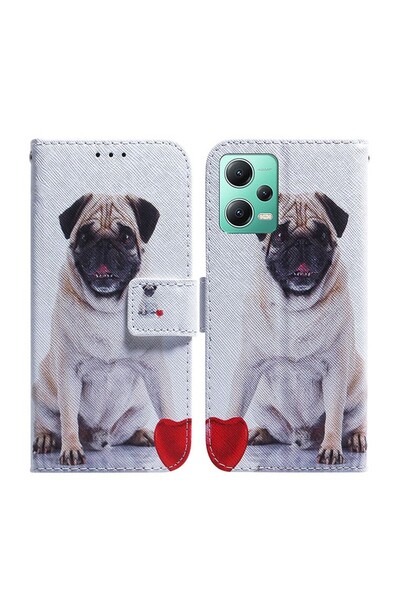 sscase Coloured Drawing Θήκη Πορτοφόλι Pug (Xiaomi Redmi Note 12 5G/Poco X5 5G)