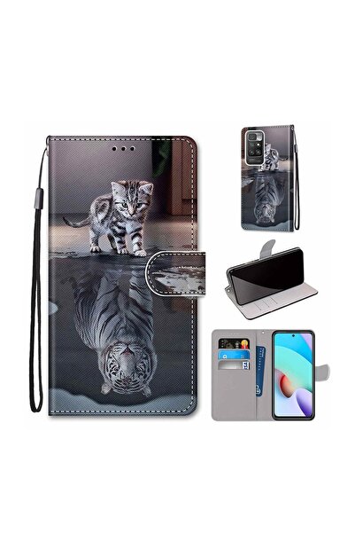 sscase Coloured Drawing θήκη Πορτοφόλι Cat Becomes Tiger (Xiaomi Redmi 10)