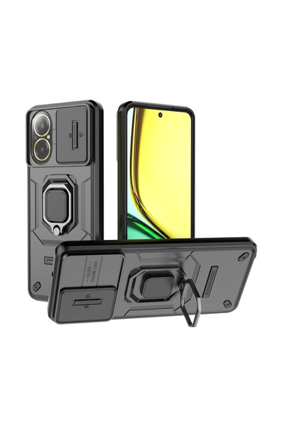 sscase Sliding Camshield Σκληρή Θήκη με Δαχτυλίδι Black (Realme C67 4G)