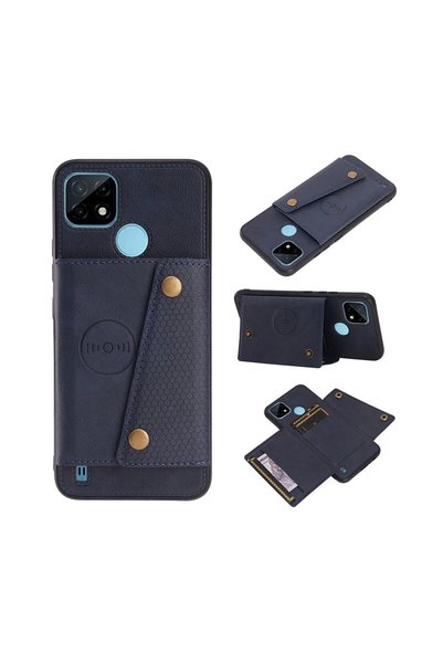 sscase Double Buckle Σκληρή Θήκη με Πορτοφόλι Blue (Realme C21/C11 2021)