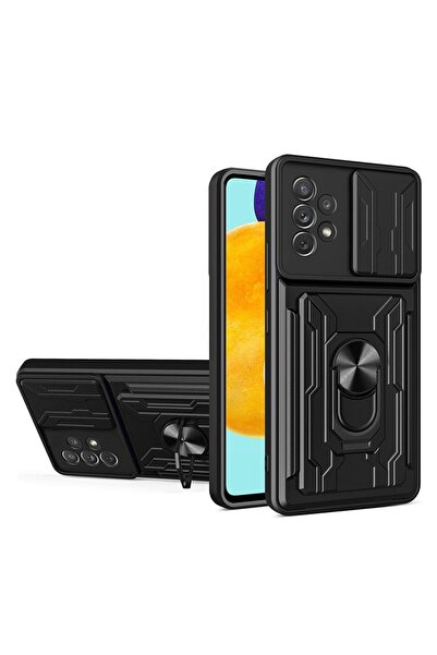 sscase Sliding Camshield Card Phone + Δαχτυλίδι + Κάλυμμα Κάμερας Black (Sams...