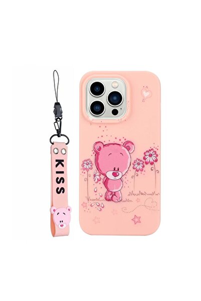 sscase Painted Θήκη Σιλικόνης με Λουράκι Flower Bear (Apple iPhone 14 Pro)