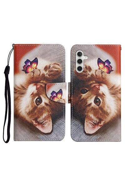 sscase Colored Drawing Θήκη Πορτοφόλι Butterfly Cat (Samsung Galaxy A34 5G)