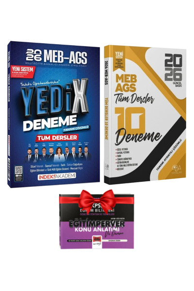 İndeks Akademi MEB-AGS 2026 Tüm Dersler Yedix Deneme+ CBA Tüm Dersler 10 Dene...