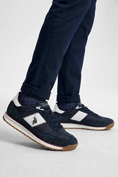 U.S. Polo Assn. Men's Daily Retro Sports Shoes Navy Blue White Casual Sneaker