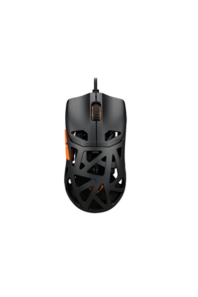 DELTACO Mouse Gaming DM360, 12400 DPI, Wired (Negru/Portocaliu)