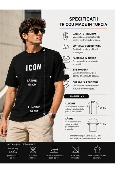 Icon Tricou bărbătesc - Urban Premium Fit