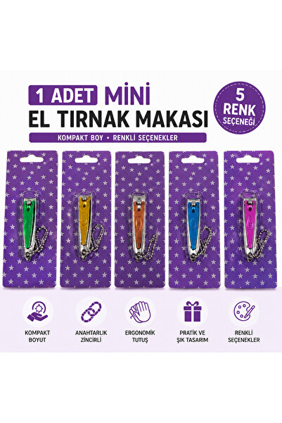 lawrenceshop 1 Adet Mini El Tırnak Makası Anahtarlıklı Renkli Tasarım Kompakt...