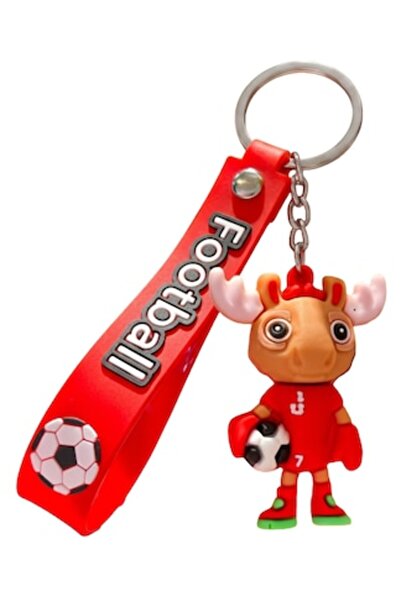 DAMUR Keychain, Deer Model, Football Mascot, World Cup, Accessory for Keys an...