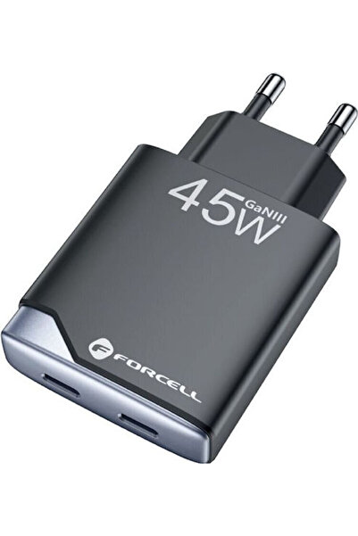 Forcell Φορτιστής χωρίς καλώδιο GaN με 2 θύρες USB-C, 45W Power Delivery / Qu...