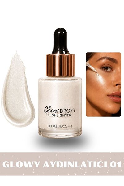 NUNUKO Işıltılı Glow Drops Yüz ve Vücut Aydınlatıcısı - Likit Highlighter (26...